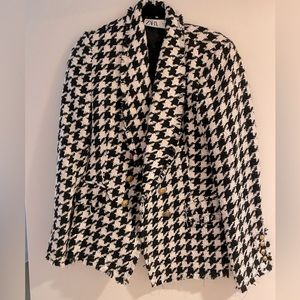 Zara Houndstooth Blazer Worn Once